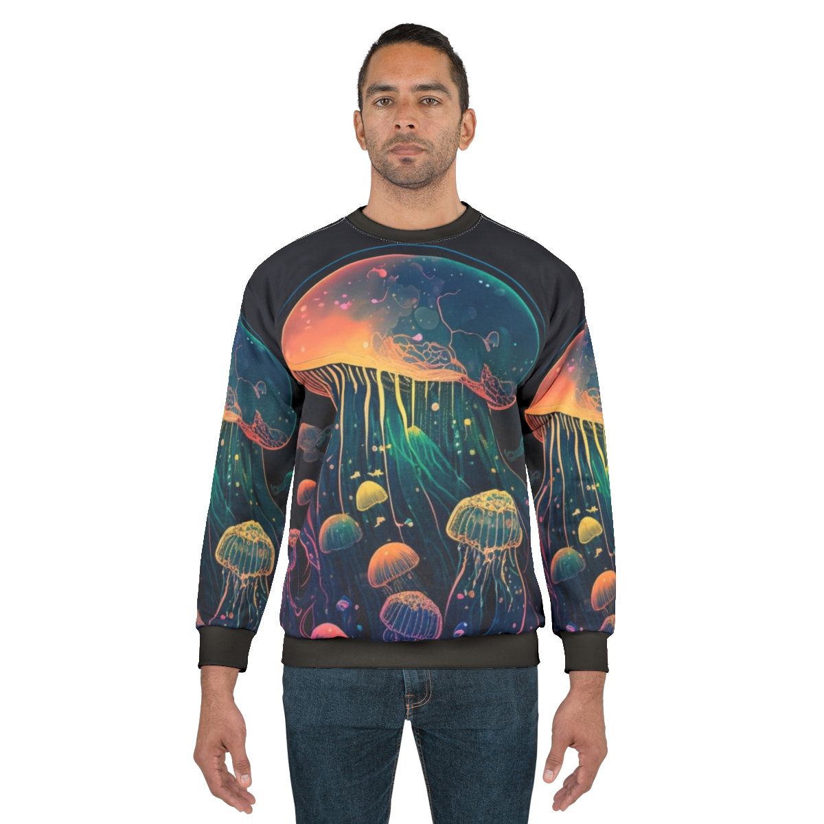 Mythical sea creatures sweatshirt featuring enchanting fantasy ocean animals