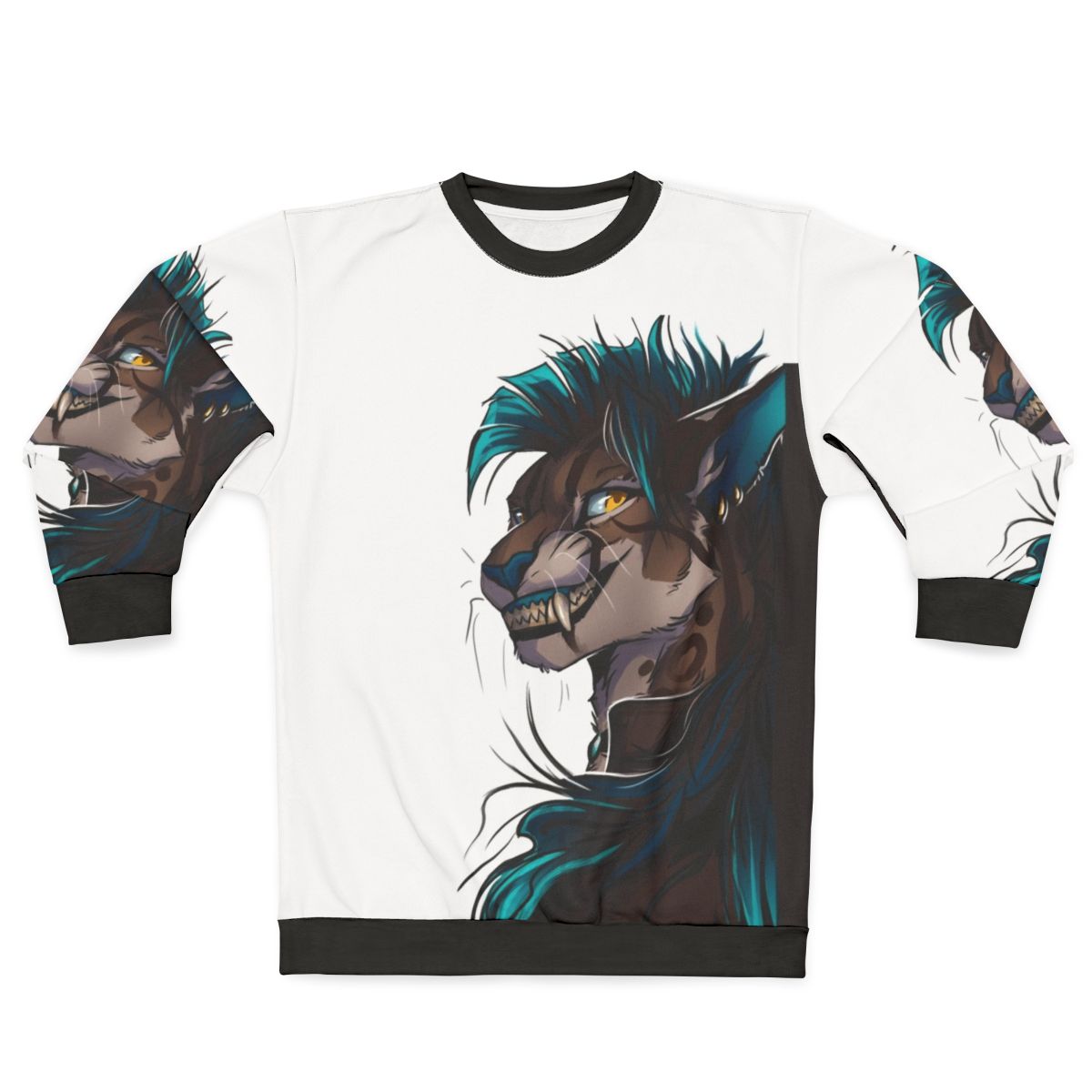 Naerys Smile Anthro Furry Cat Caracal Sweatshirt