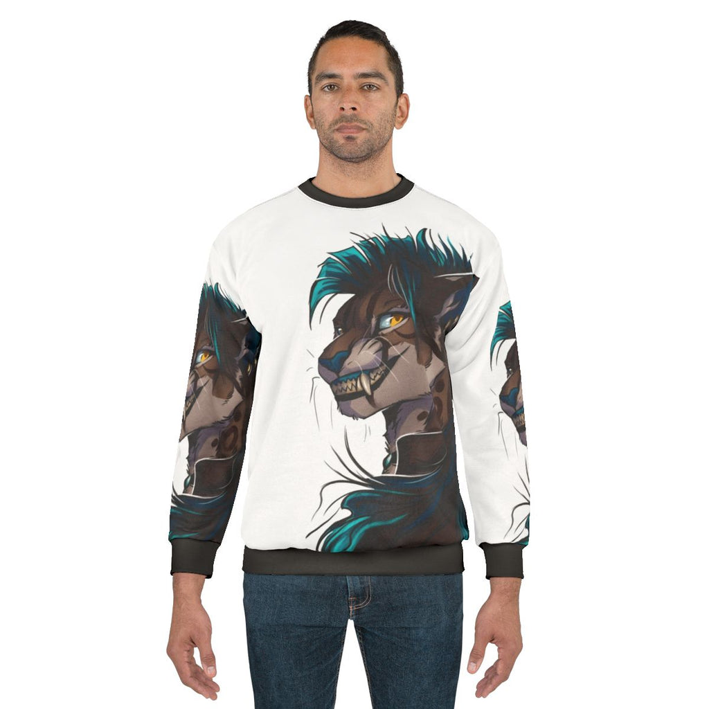 Naerys Smile Anthro Furry Cat Caracal Sweatshirt
