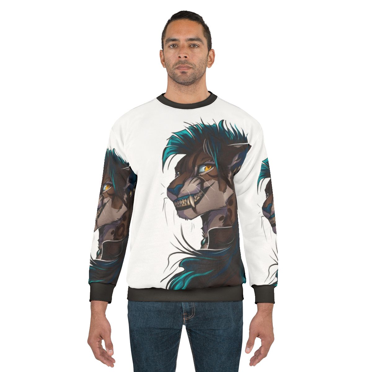Naerys Smile Anthro Furry Cat Caracal Sweatshirt