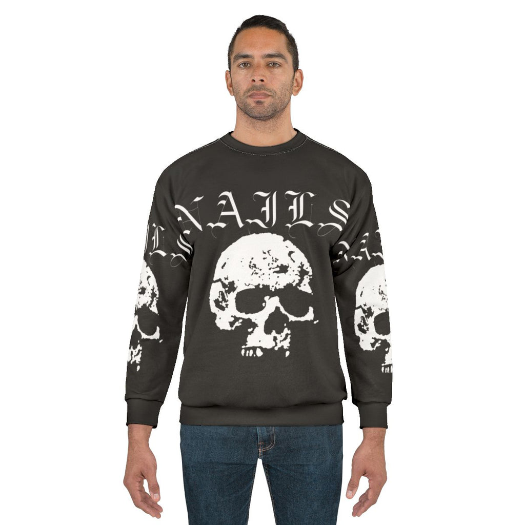 Nails Hardcore Punk Band White Sweatshirt