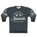 Nashville Music City Tennessee Sweatshirt with Americana Guitar Folk Design