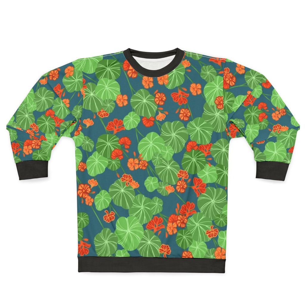 Nasturtium floral design sweatshirt