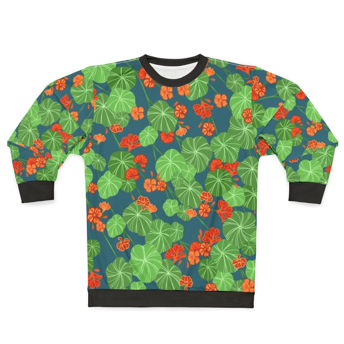 Nasturtium floral design sweatshirt