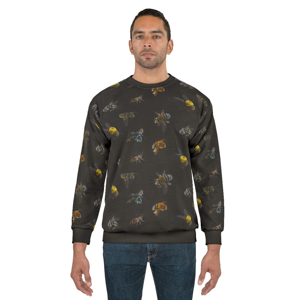 Native Australian bees botanical pattern sweatshirt