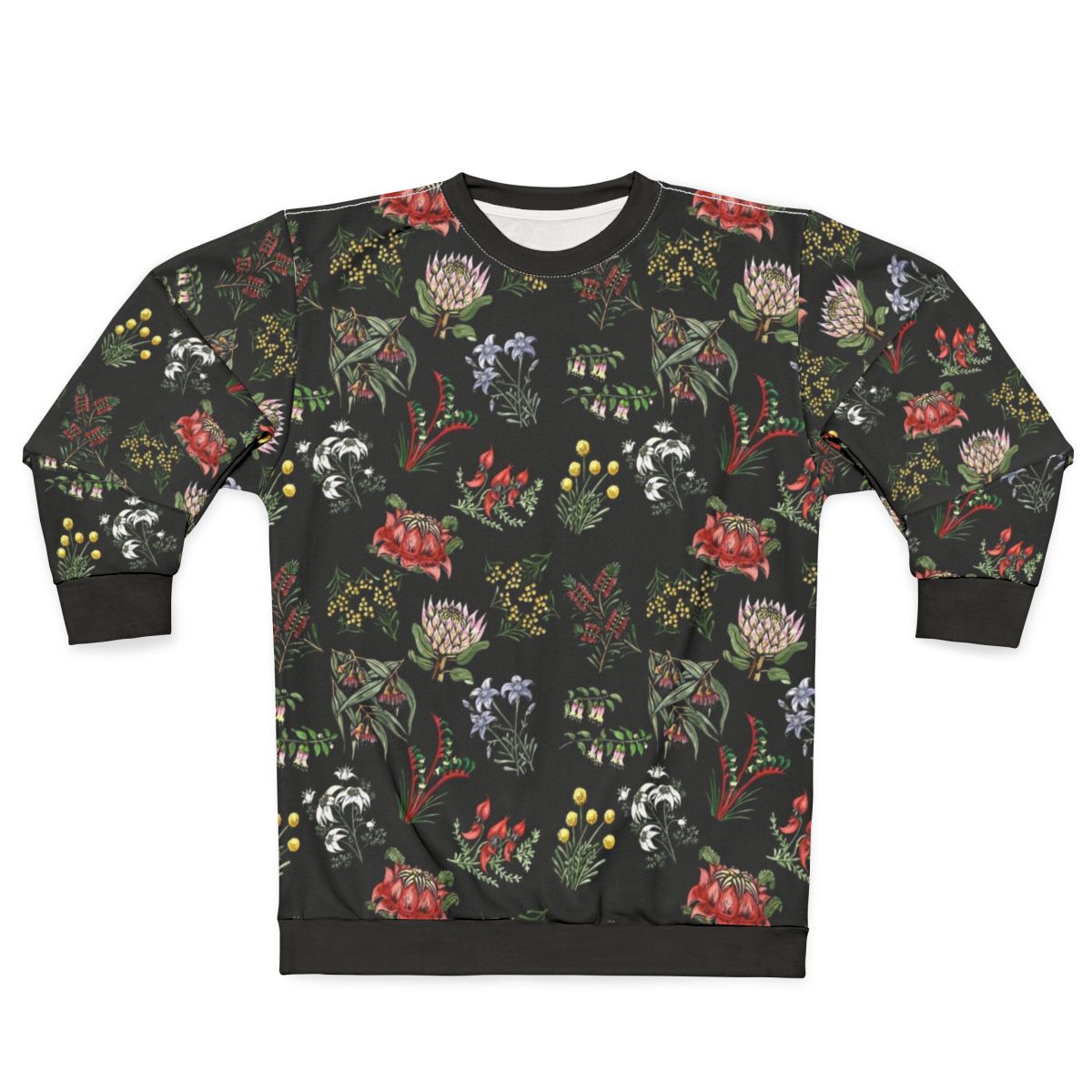 Lino Printed Native Australian Flower Sweatshirt