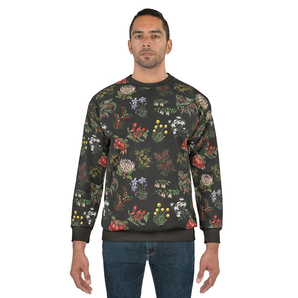 Lino Printed Native Australian Flower Sweatshirt