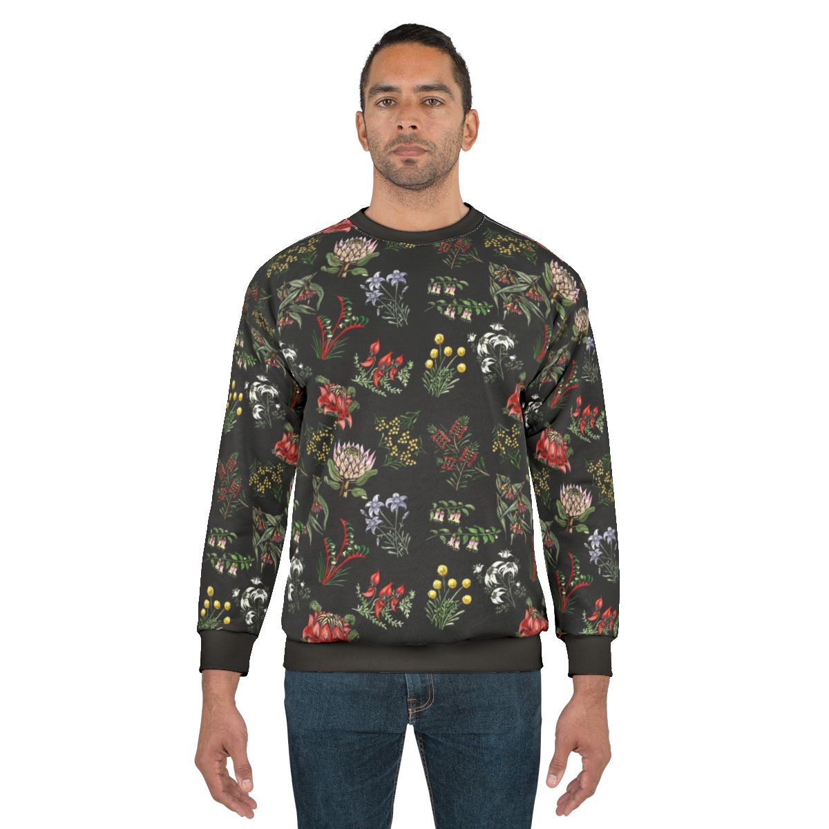 Lino Printed Native Australian Flower Sweatshirt