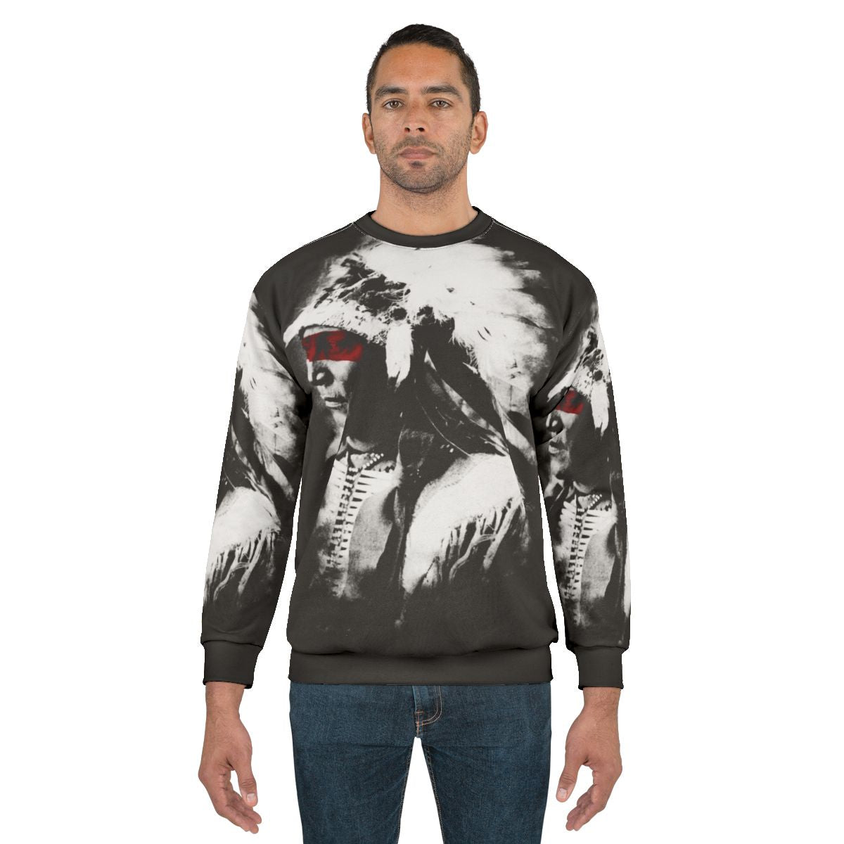 Native American sweatshirt with tribal design