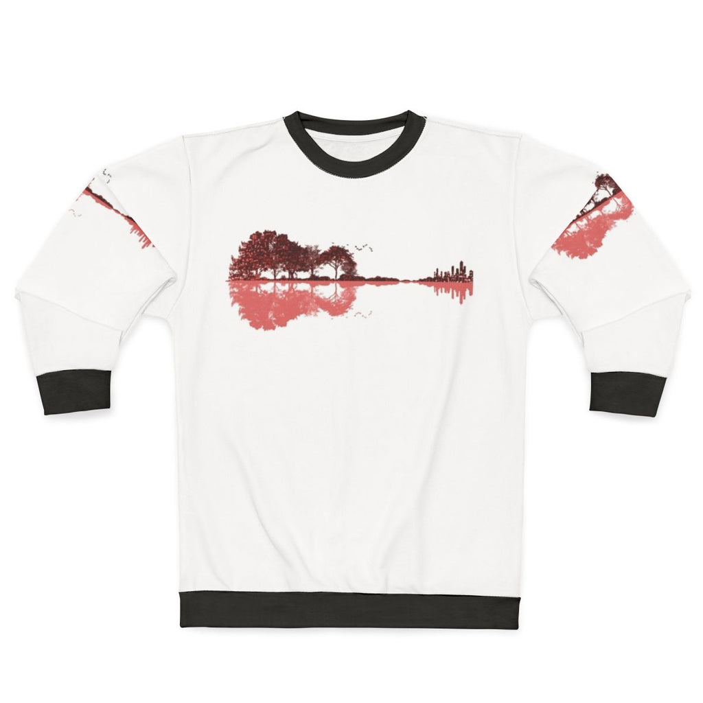 Nature guitar musical notes minimalist design sweatshirt