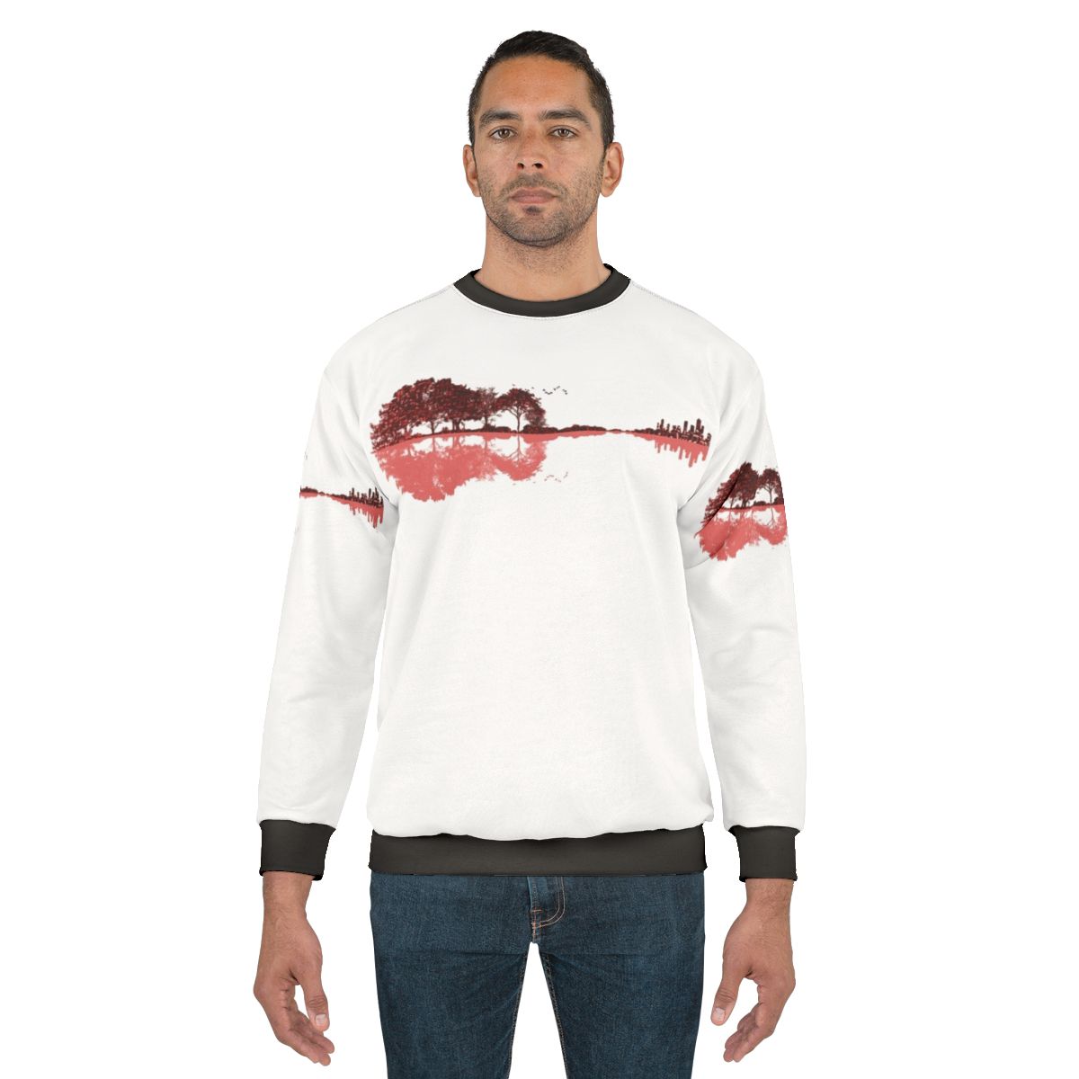 Nature guitar musical notes minimalist design sweatshirt