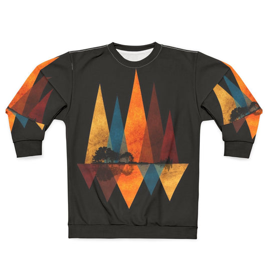 Nature Guitar Sweatshirt with Minimal Artistic Landscape Design