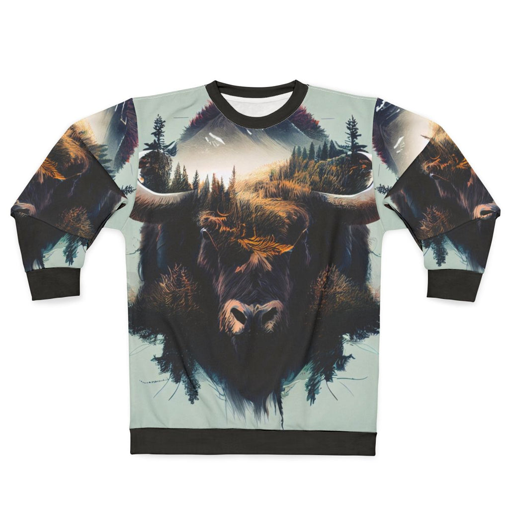Bison sweatshirt featuring a nature-inspired design