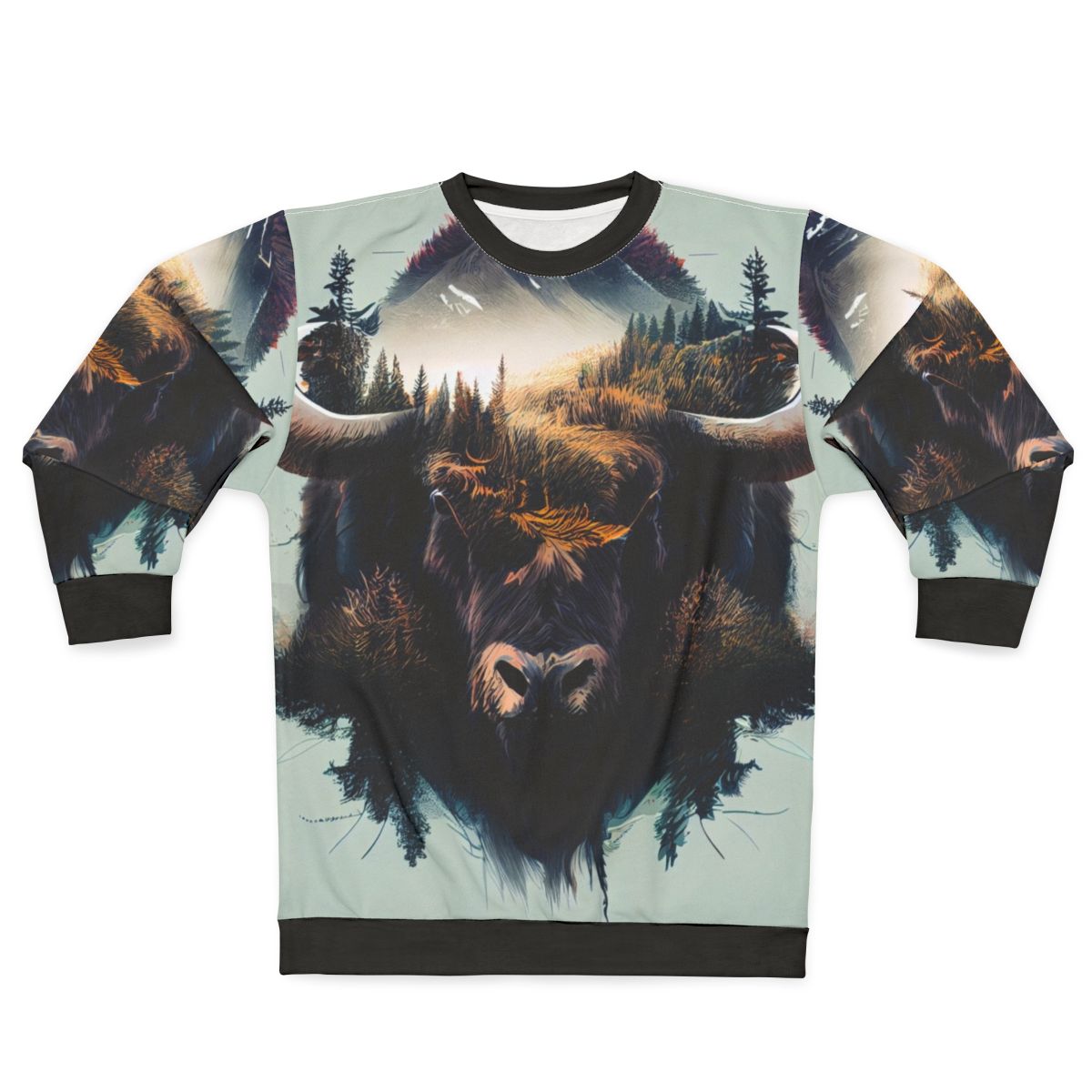 Bison sweatshirt featuring a nature-inspired design