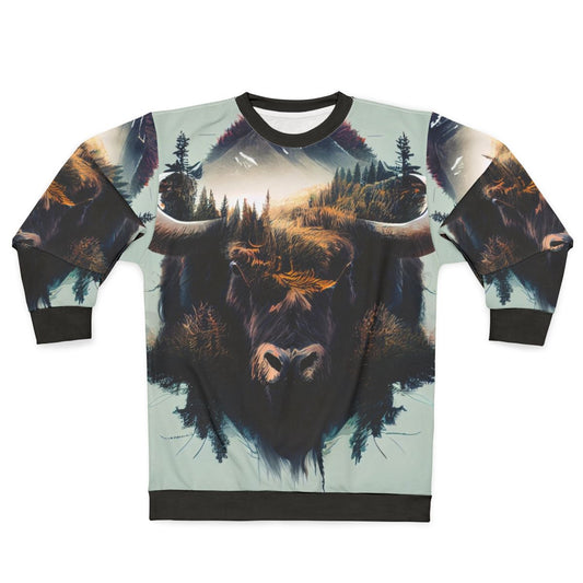 Bison sweatshirt featuring a nature-inspired design