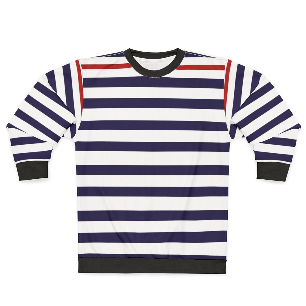 Nautical navy blue striped minimalist sweatshirt