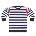 Nautical navy blue striped minimalist sweatshirt