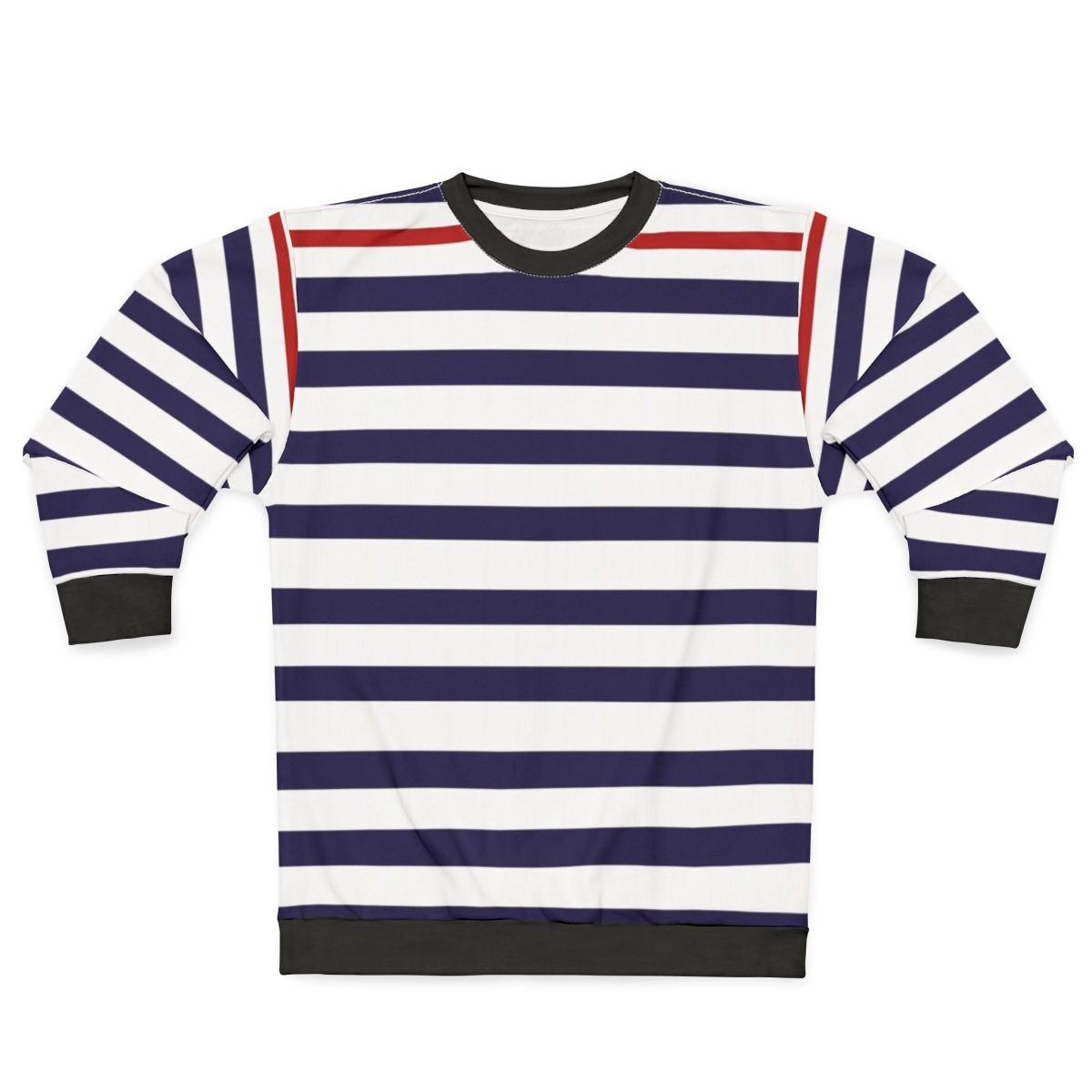Nautical navy blue striped minimalist sweatshirt