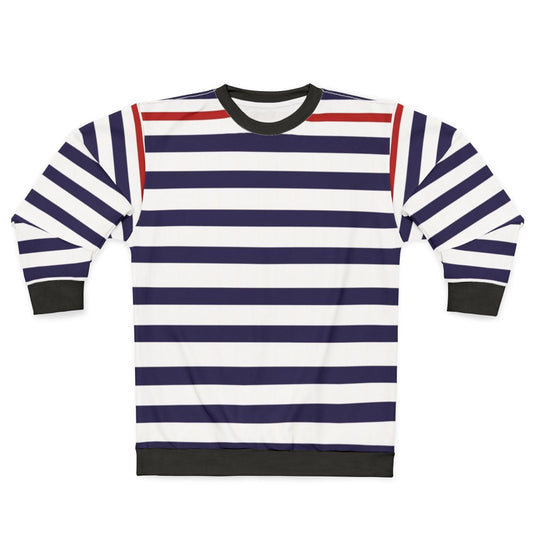 Nautical navy blue striped minimalist sweatshirt
