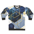 Navy and gold geometric abstract design sweatshirt
