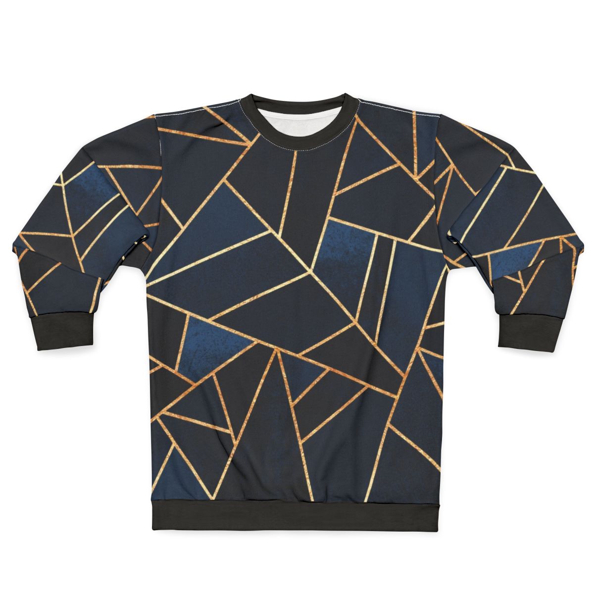 Navy blue abstract geometric pattern sweatshirt