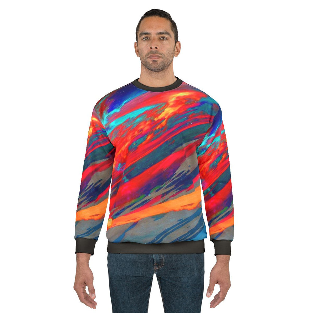 Cosmic Nebula Sweatshirt featuring a vibrant galaxy design