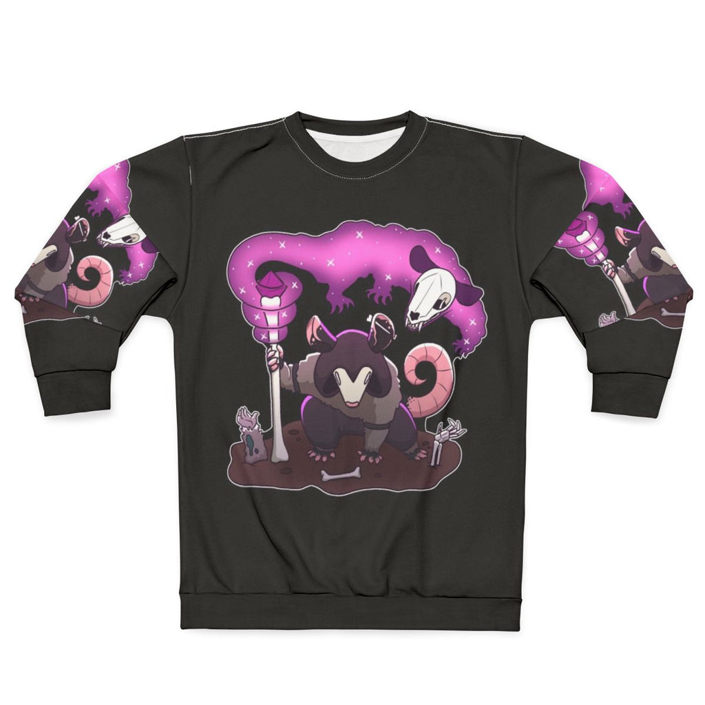 Necromancer Opossum Dark Fantasy Goth Sweatshirt