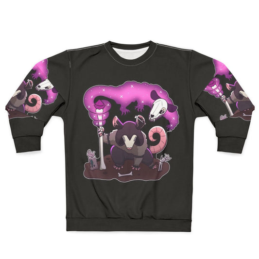 Necromancer Opossum Dark Fantasy Goth Sweatshirt