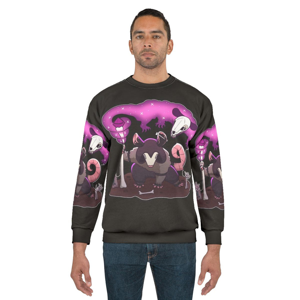 Necromancer Opossum Dark Fantasy Goth Sweatshirt