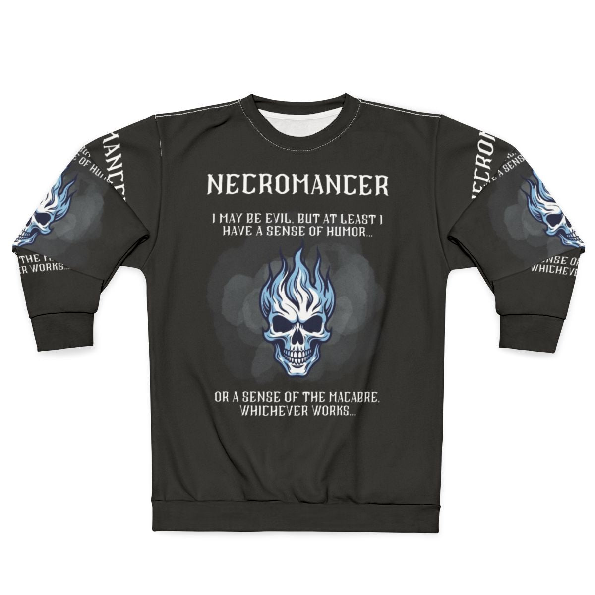 Necromancer Sweatshirt with Dark Fantasy Graphic