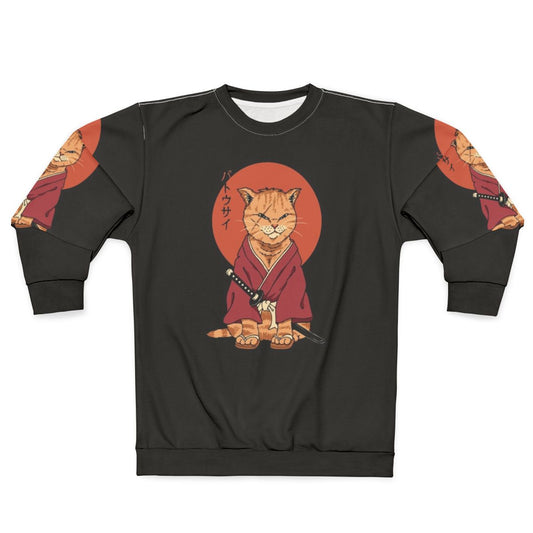 Neko Battousai Anime Samurai Sweatshirt with Japanese Art and Ukiyo-e Design