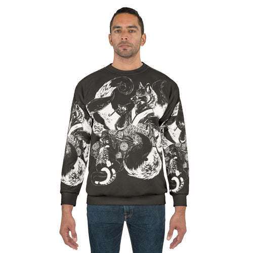 Anime nekomata and kitsune inverted sweatshirt