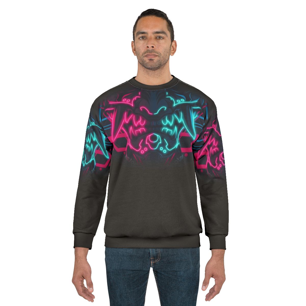 Neo Yokai Japanese anime inspired neon sweatshirt