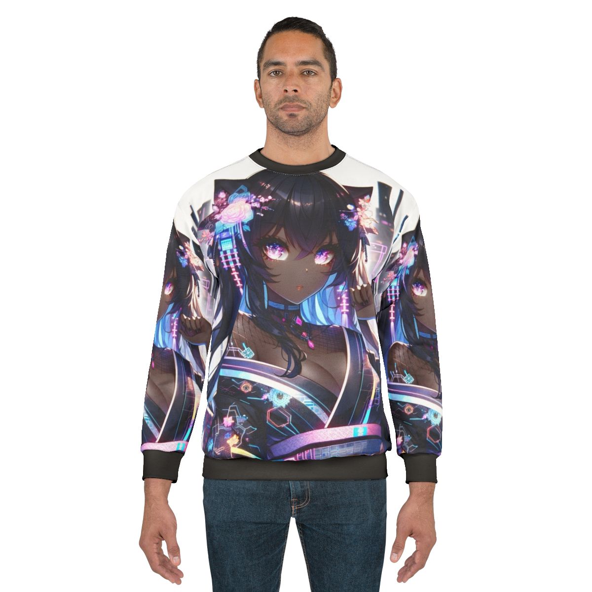 Neon Dreams Sweatshirt - Cyberpunk Inspired Futuristic Fashion