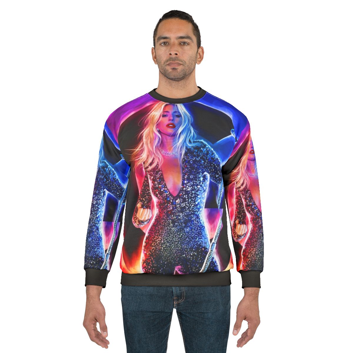 Neon Music Graphic Design Sweatshirt