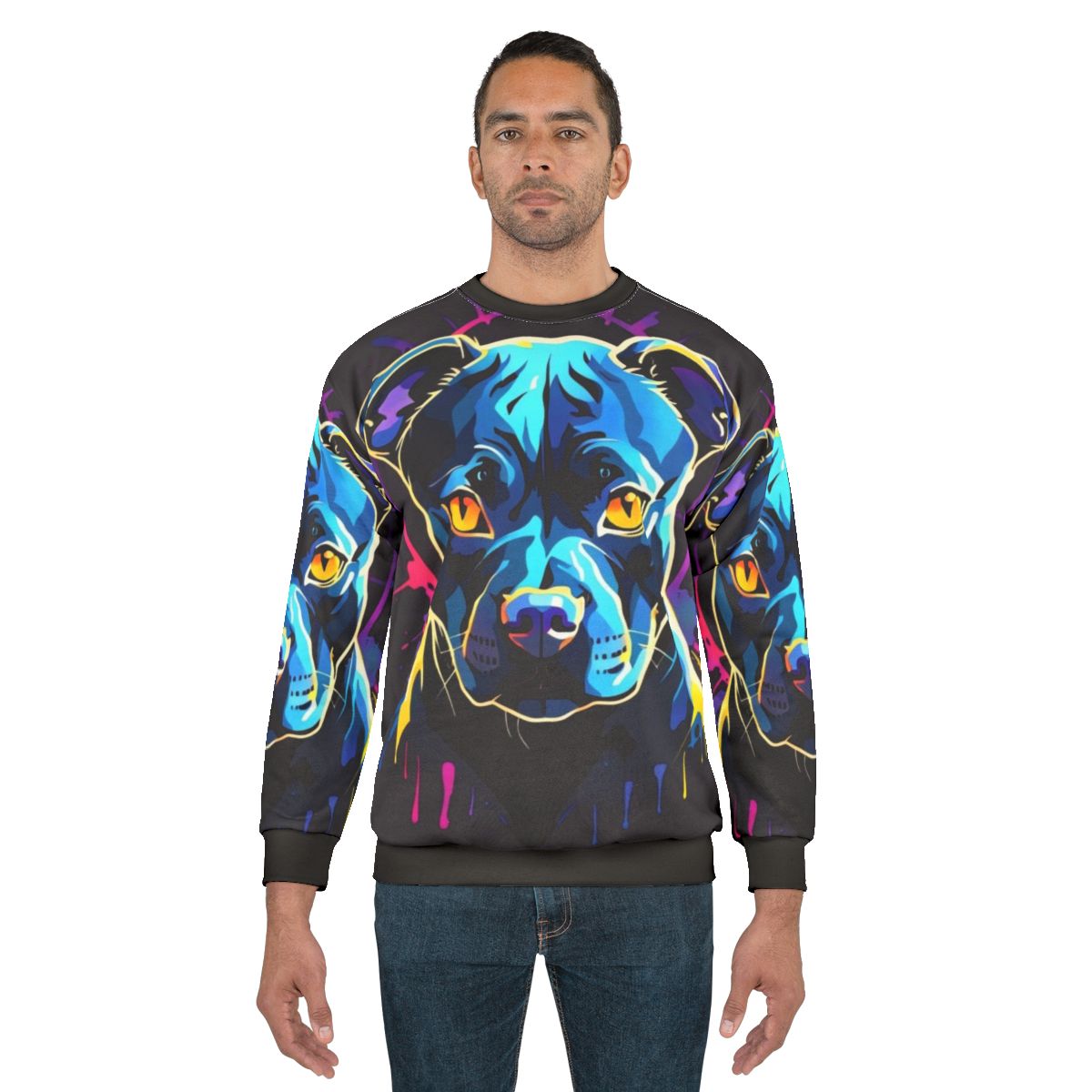 Neon Pitbull Dog Sweatshirt