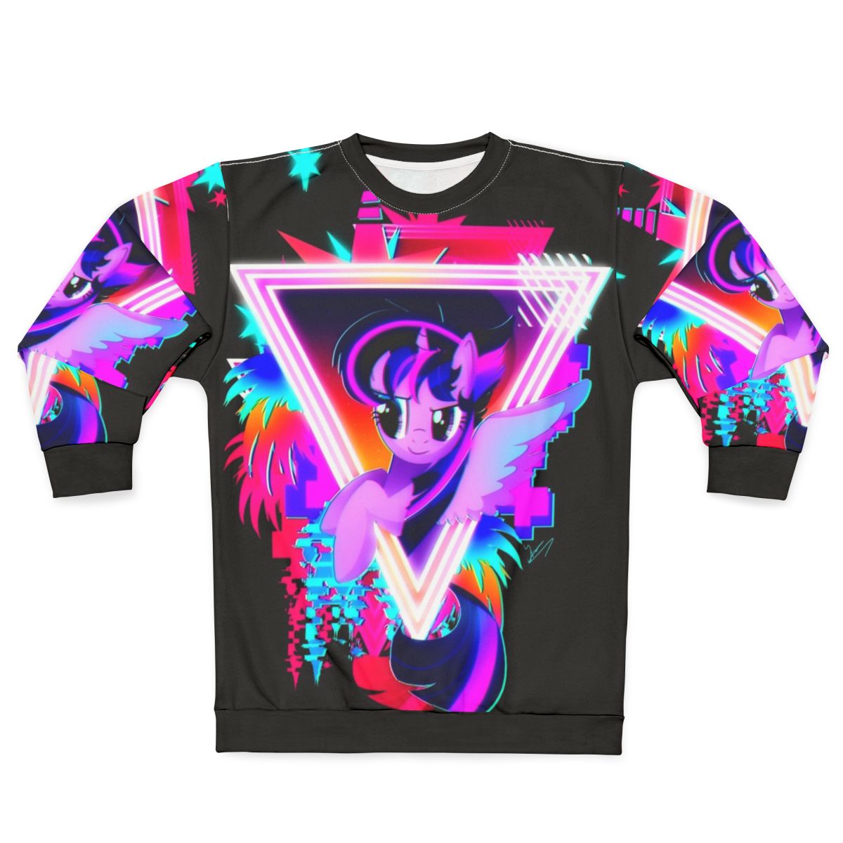Neon Twilight Sparkle Sweatshirt with Retro 80s Vaporwave Aesthetic