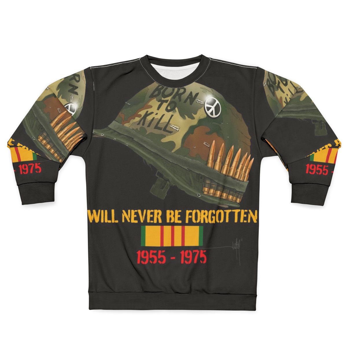 Never Forgotten Military Veteran Memorial Tribute Sweatshirt