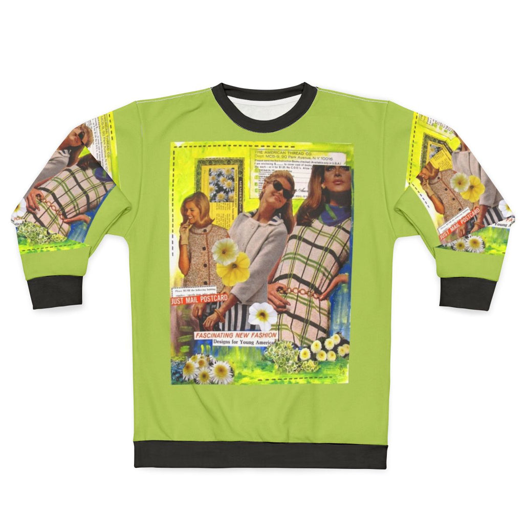 Vintage collage fashion sweatshirt for women