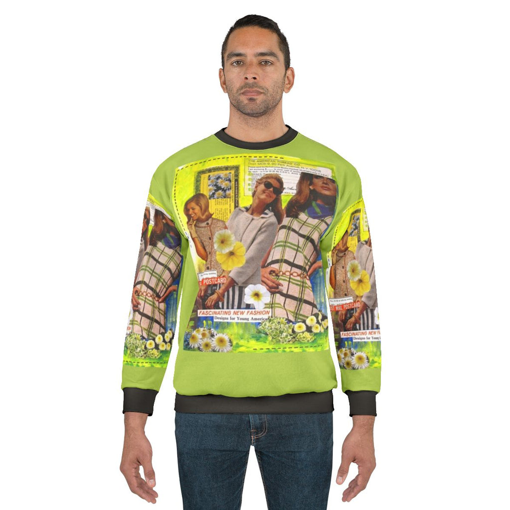 Vintage collage fashion sweatshirt for women