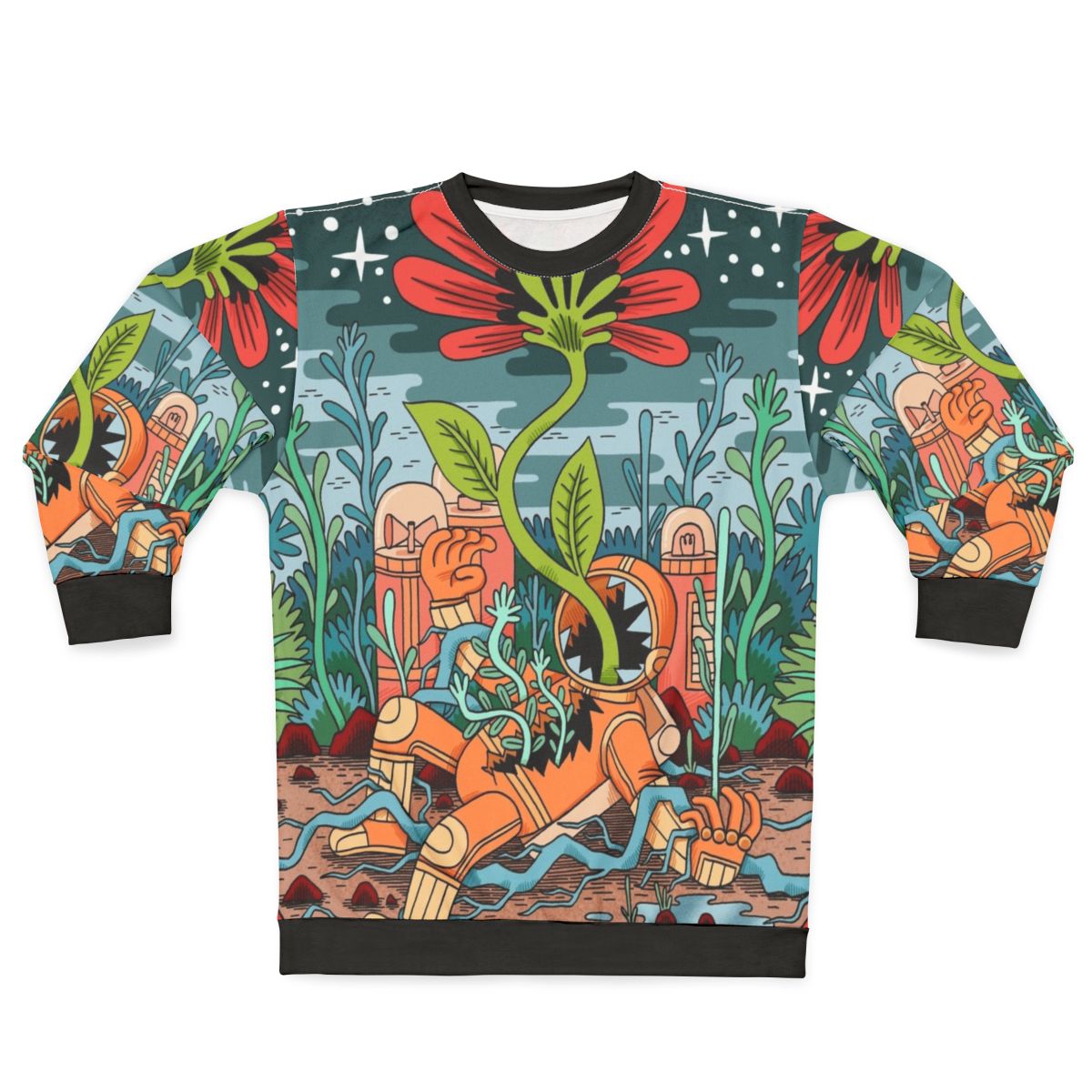 Cosmic Growth Sweatshirt featuring an astronaut in outer space