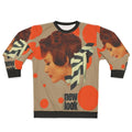 Retro geometric sweatshirt with orange, black and white colors