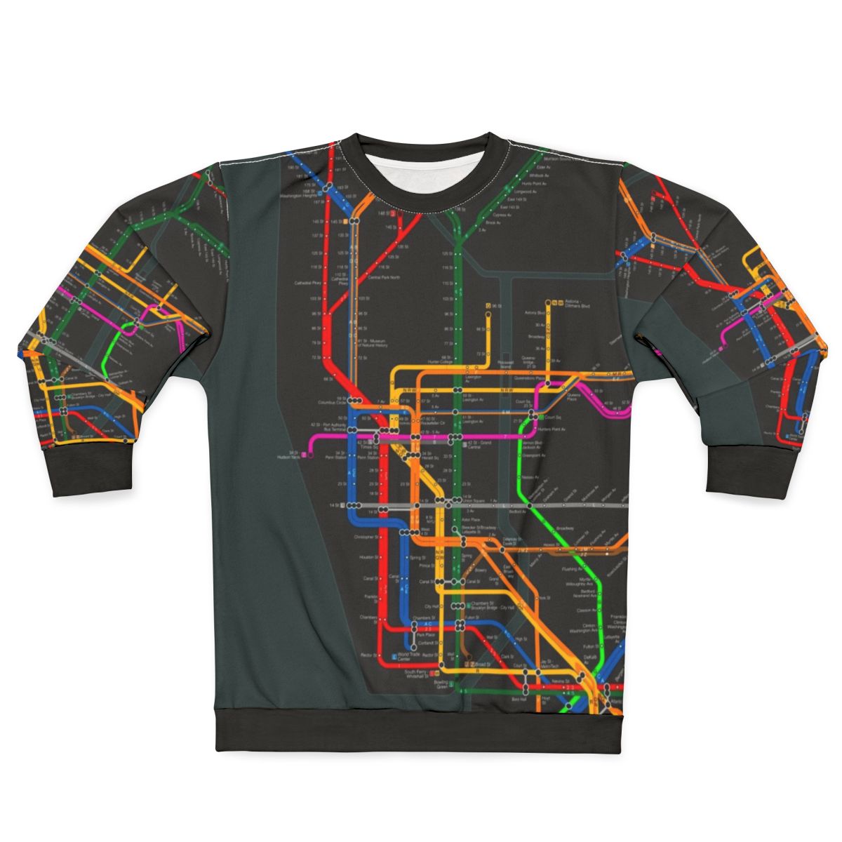 New York City subway map graphic sweatshirt
