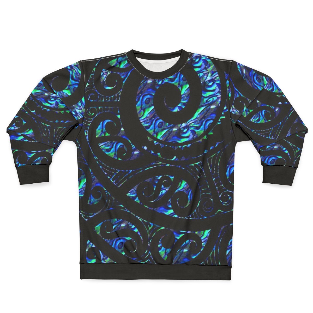 New Zealand Maori Paua Tattoo Koru Design Sweatshirt