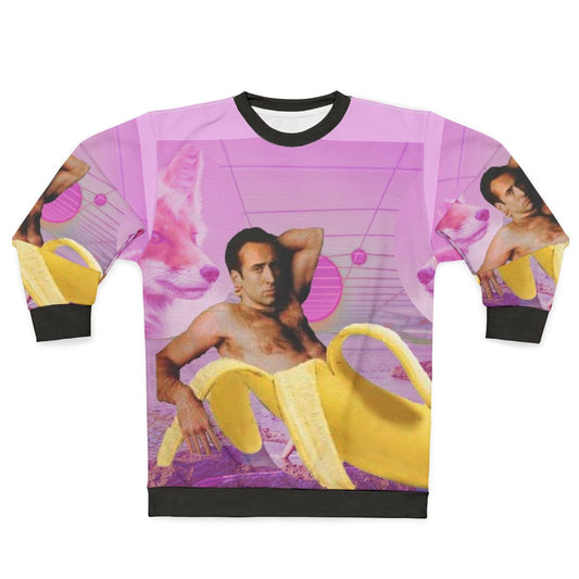 Nicholas Cage Banana Vaporwave Sweatshirt