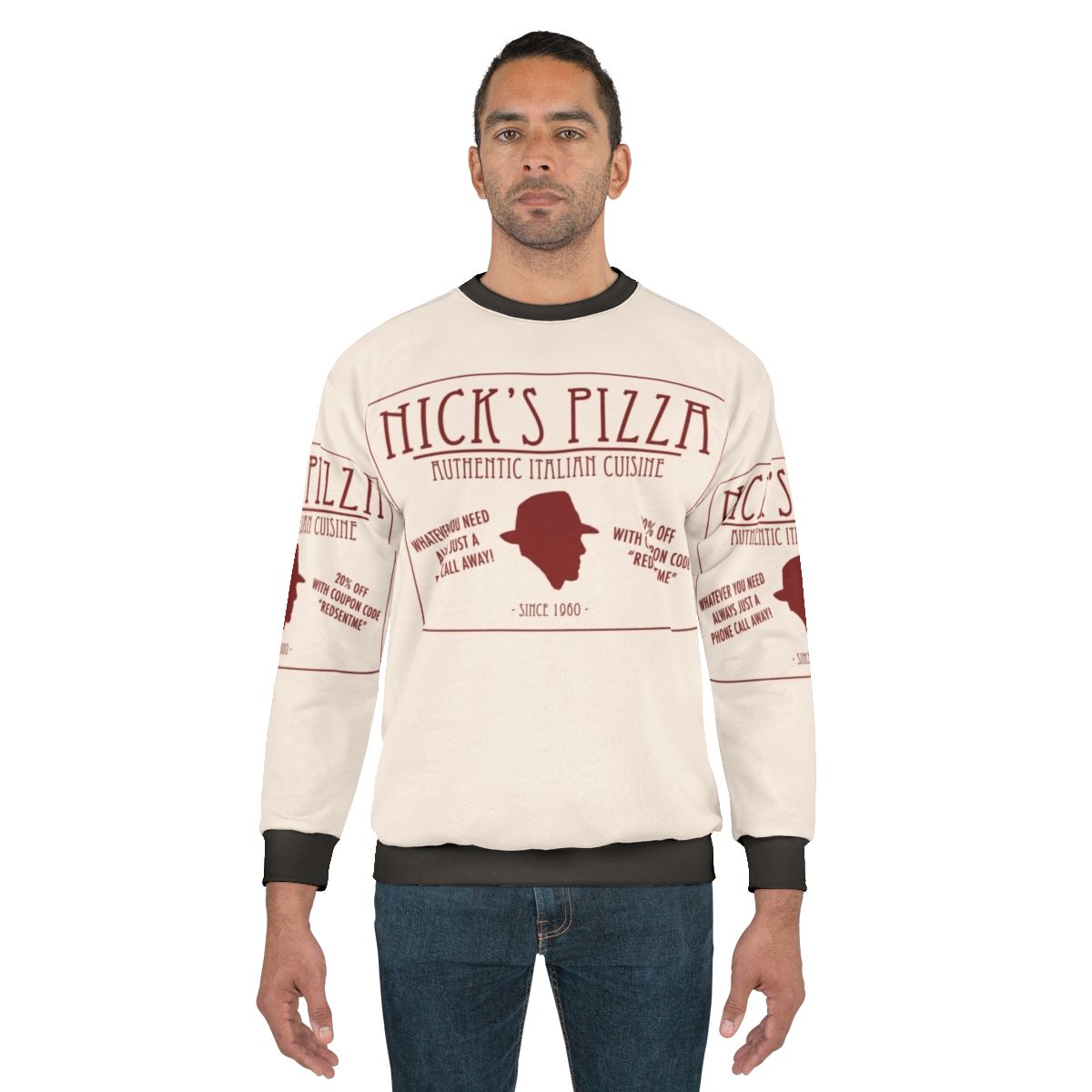 Nick's Pizza Sweatshirt featuring The Blacklist's Raymond Reddington