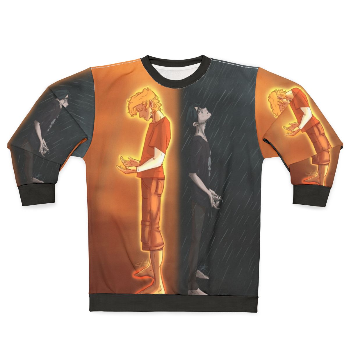 Nico and Will sun and rain pair sweatshirt featuring percy jackson solangelo characters