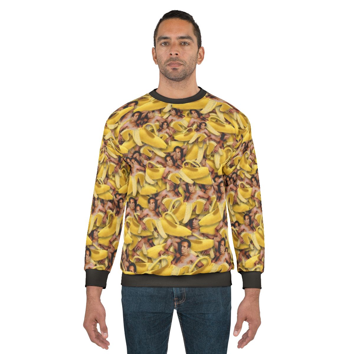 Nicolas Cage Banana Pattern Sweatshirt