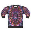 Nicolas Cage tie dye sweatshirt with Shambhala music festival design
