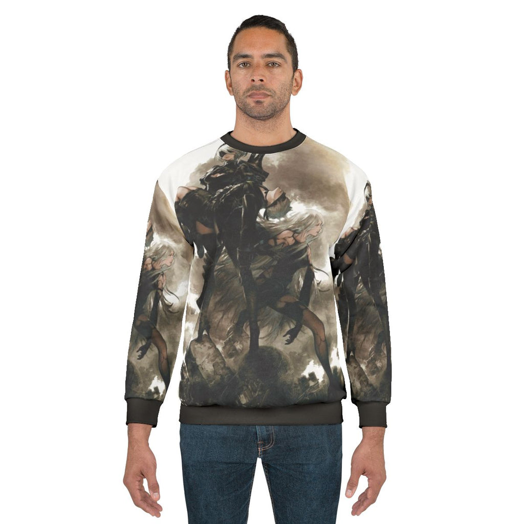 Nier Automata 2B Cosplay Sweatshirt with robot and gaming design